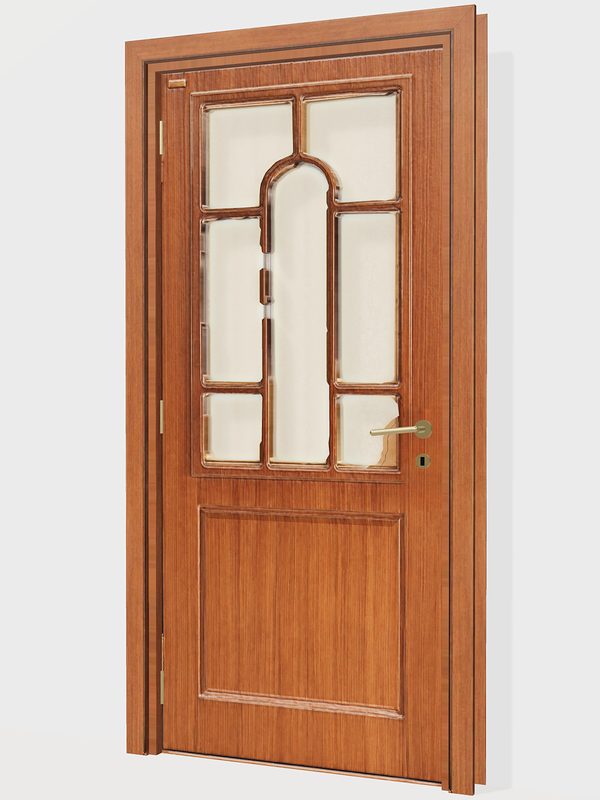 Qoz tağlı şüşəli klassik — 3D modelin ön görünüşü