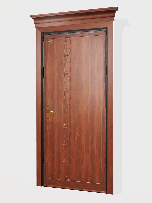 Qoz Yunan Frezli Seyf Giriş Qapısı — 3D modelin ön görünüşü