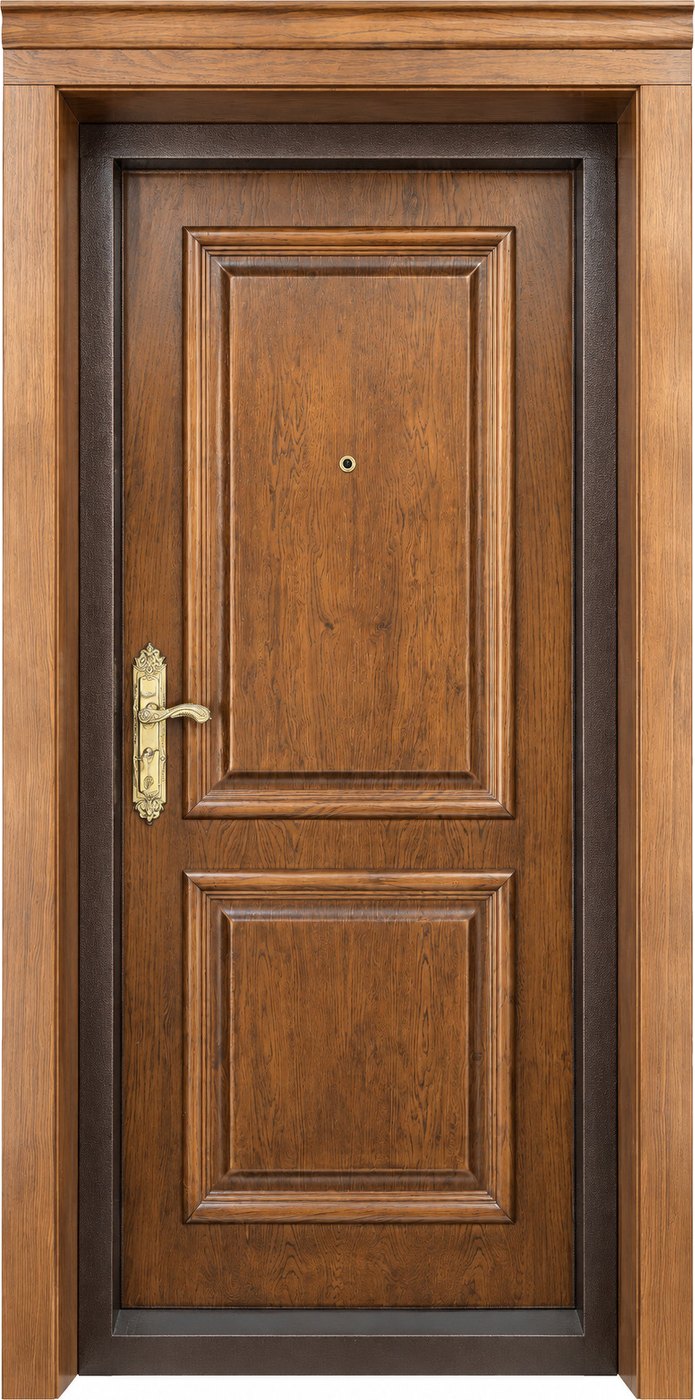 Seyf Qapı — Qoz, İki Panelli, Taclı